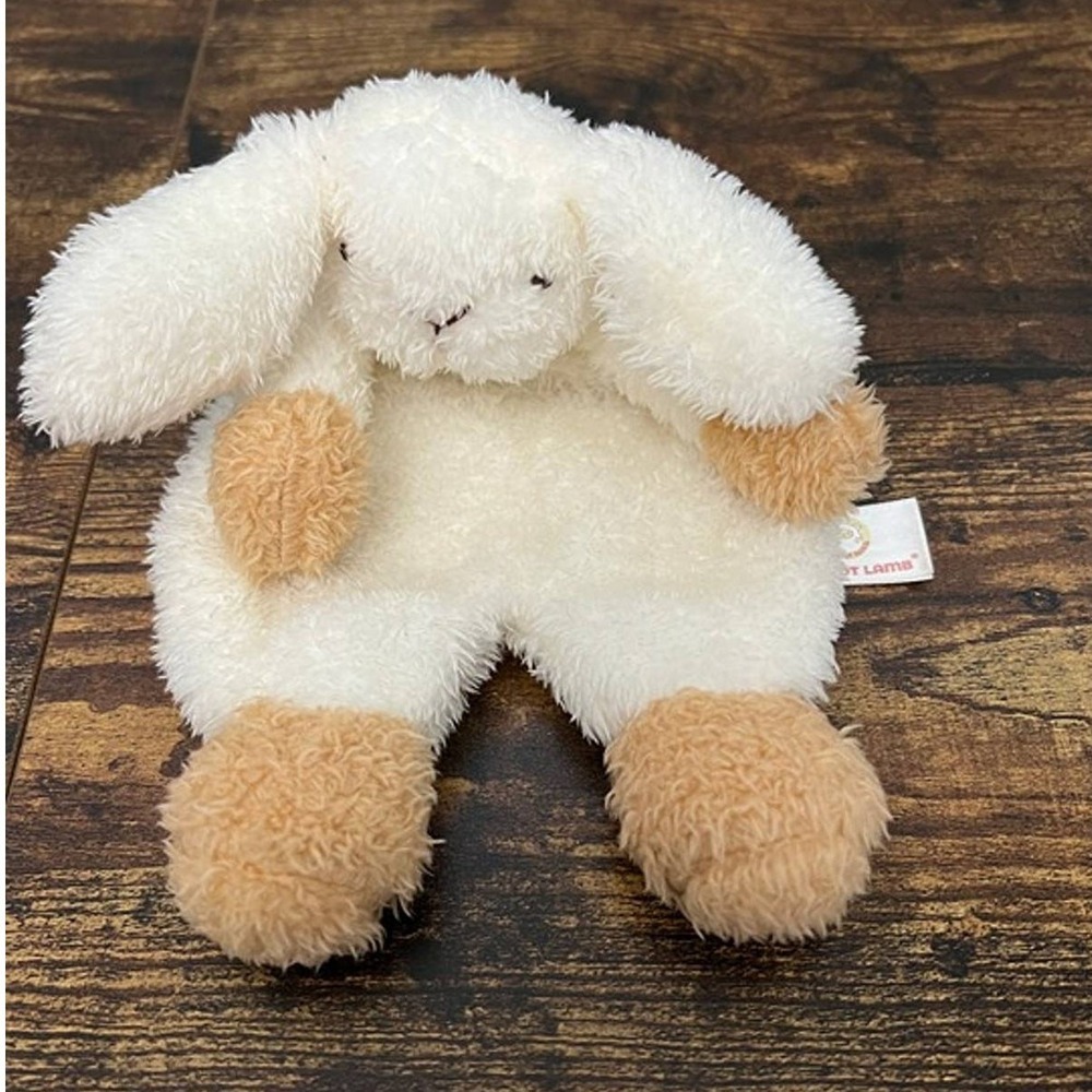 Apricot Lamb Sherpa Lamb Plush Lovey Security Putty Stuffed Animal Toy Cream Tan